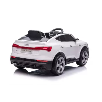 LEAN CARS Audi E-Tron elektriskā braucamā mašīna bērniem, balta QLS-6688 ar LED gaismām un MP3 atskaņotāju