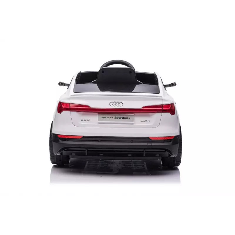 LEAN CARS Audi E-Tron elektriskā braucamā mašīna bērniem, balta QLS-6688 ar LED gaismām un MP3 atskaņotāju