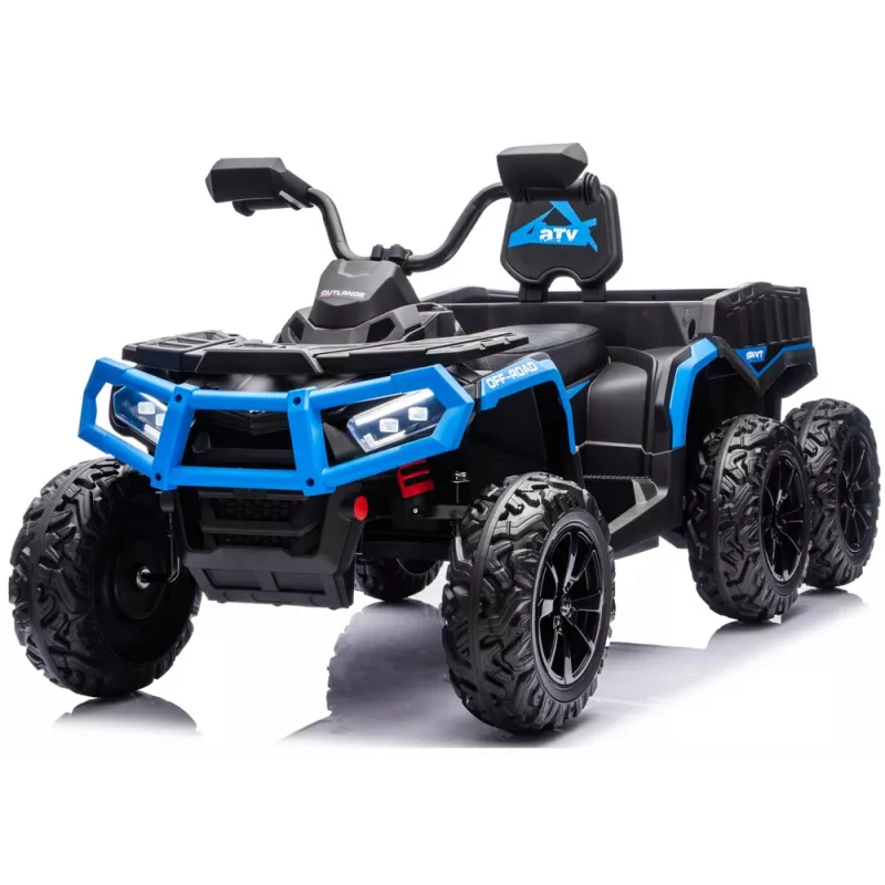LEAN CARS Ar akumulatoru darbināms kvadracikls ATV 6 riteņi ar piekabi JC606 24V 4x4 Zils