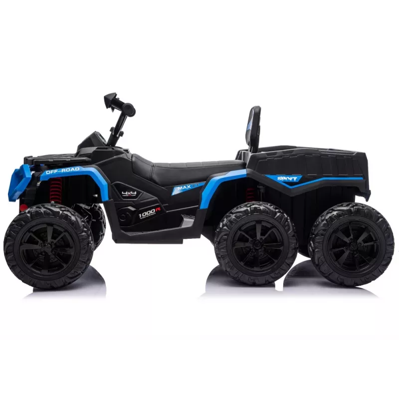 LEAN CARS Ar akumulatoru darbināms kvadracikls ATV 6 riteņi ar piekabi JC606 24V 4x4 Zils