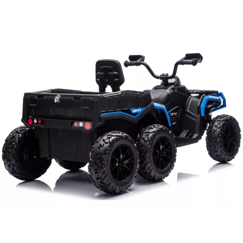 LEAN CARS Ar akumulatoru darbināms kvadracikls ATV 6 riteņi ar piekabi JC606 24V 4x4 Zils