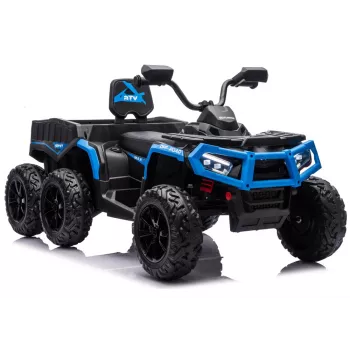 LEAN CARS Ar akumulatoru darbināms kvadracikls ATV 6 riteņi ar piekabi JC606 24V 4x4 Zils