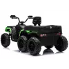 LEAN CARS Battery-Operated Quad ATV 6 Wheels With Trailer JC606 24V 4x4 Green