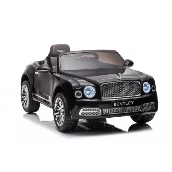 LEAN CARS Bentley Mulsanne elektriskā braucamā mašīna bērniem, 12V, spīdīgi melna, ar tālvadību, MP3, LED gaismām, EVA riteņiem, 3-6 gadi, maks. 30 kg