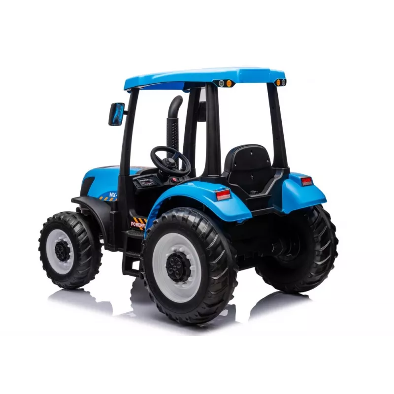 LEAN CARS Battery Tractor A011 24V zils – braucamā rotaļlieta ar 2x200W motoriem, tālvadību, LED gaismām, Bluetooth