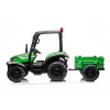 LEAN CARS akumulatora traktors BLT-206 zaļš ar noņemamu piekabi, 12V braucamais bērniem 3-8 gadi, 2x45W, EVA riteņi, tālvadība