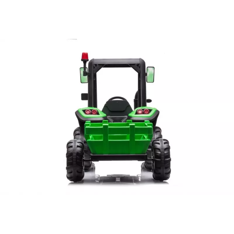 LEAN CARS akumulatora traktors BLT-206 zaļš ar noņemamu piekabi, 12V braucamais bērniem 3-8 gadi, 2x45W, EVA riteņi, tālvadība