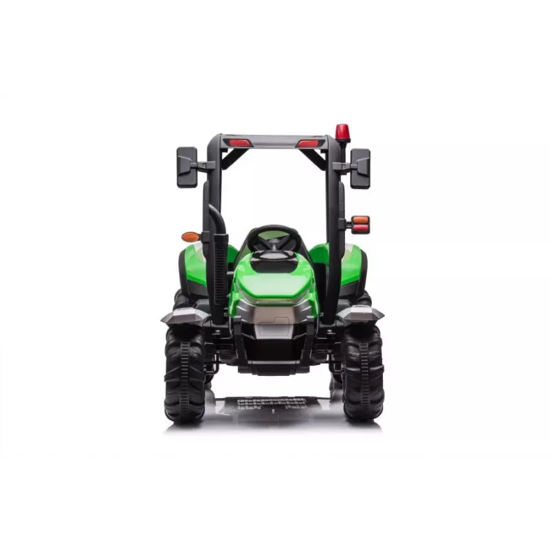 LEAN CARS akumulatora traktors BLT-206 zaļš ar noņemamu piekabi, 12V braucamais bērniem 3-8 gadi, 2x45W, EVA riteņi, tālvadība