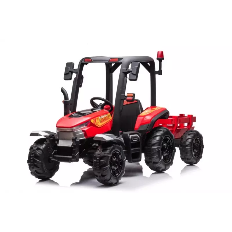 LEAN CARS akumulatora traktors BLT-206 sarkans, 12V 7Ah, 2x35W, bērnu braucamais ar tālvadību un piekabi
