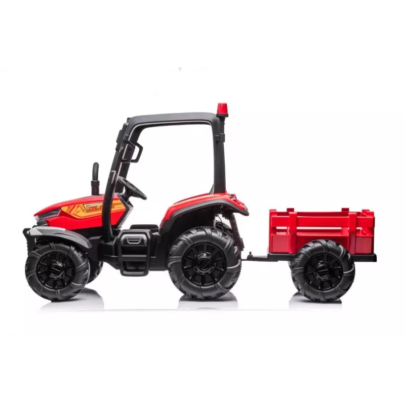 LEAN CARS akumulatora traktors BLT-206 sarkans, 12V 7Ah, 2x35W, bērnu braucamais ar tālvadību un piekabi