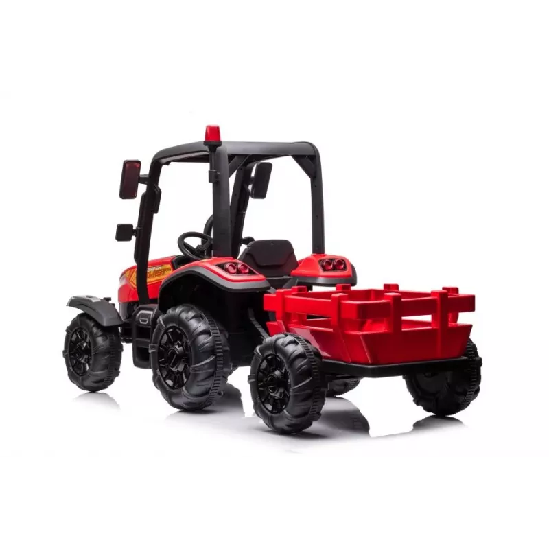 LEAN CARS akumulatora traktors BLT-206 sarkans, 12V 7Ah, 2x35W, bērnu braucamais ar tālvadību un piekabi