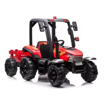 LEAN CARS akumulatora traktors BLT-206 sarkans, 12V 7Ah, 2x35W, bērnu braucamais ar tālvadību un piekabi