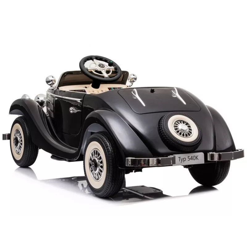LEAN CARS Elektriskā braucamā mašīna Mercedes 540K Classic Premium LED gaismas MP3 Melna