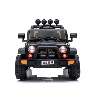 LEAN CARS Elektriskais braucamais džips BRD-7588 ar LED gaismām, MP3, tālvadību, melns 4x4