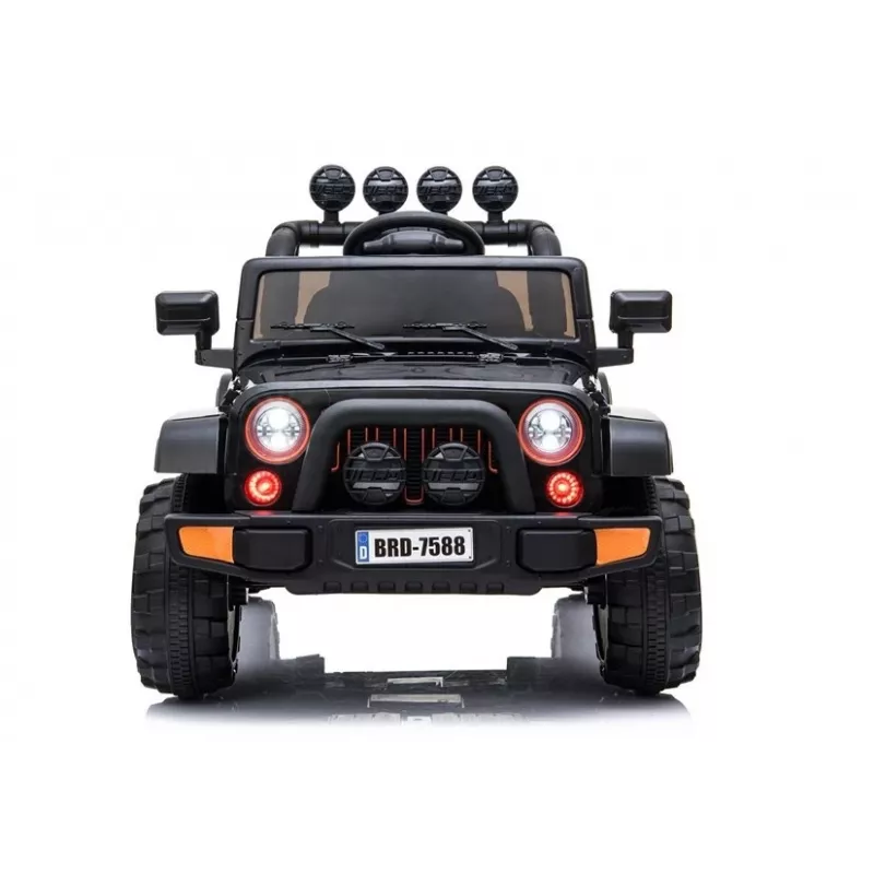 LEAN CARS Elektriskais braucamais džips BRD-7588 ar LED gaismām, MP3, tālvadību, melns 4x4