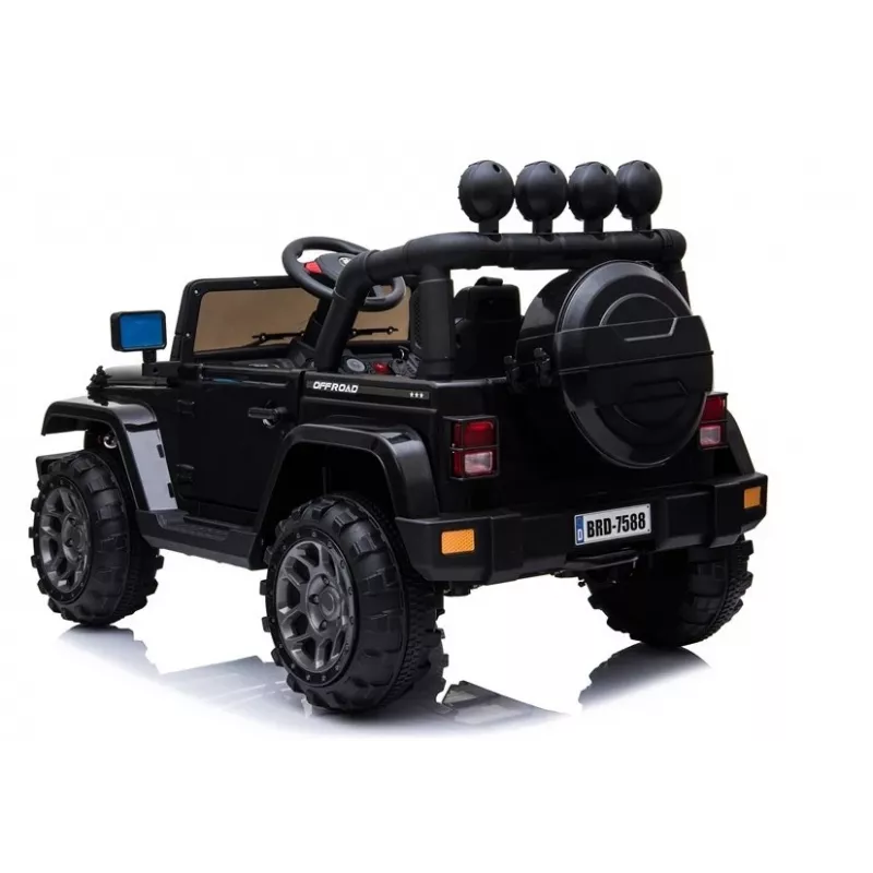 LEAN CARS Elektriskais braucamais džips BRD-7588 ar LED gaismām, MP3, tālvadību, melns 4x4