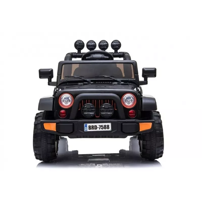LEAN CARS Elektriskais braucamais džips BRD-7588 ar LED gaismām, MP3, tālvadību, melns 4x4