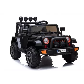 LEAN CARS Elektriskais braucamais džips BRD-7588 ar LED gaismām, MP3, tālvadību, melns 4x4