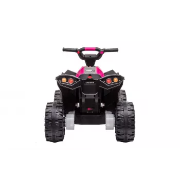LEAN CARS elektriskais braucamais kvadracikls HL568 rozā – 12V 2x30W bērnu ATV ar mūziku, LED gaismām, 30 kg ietilpība