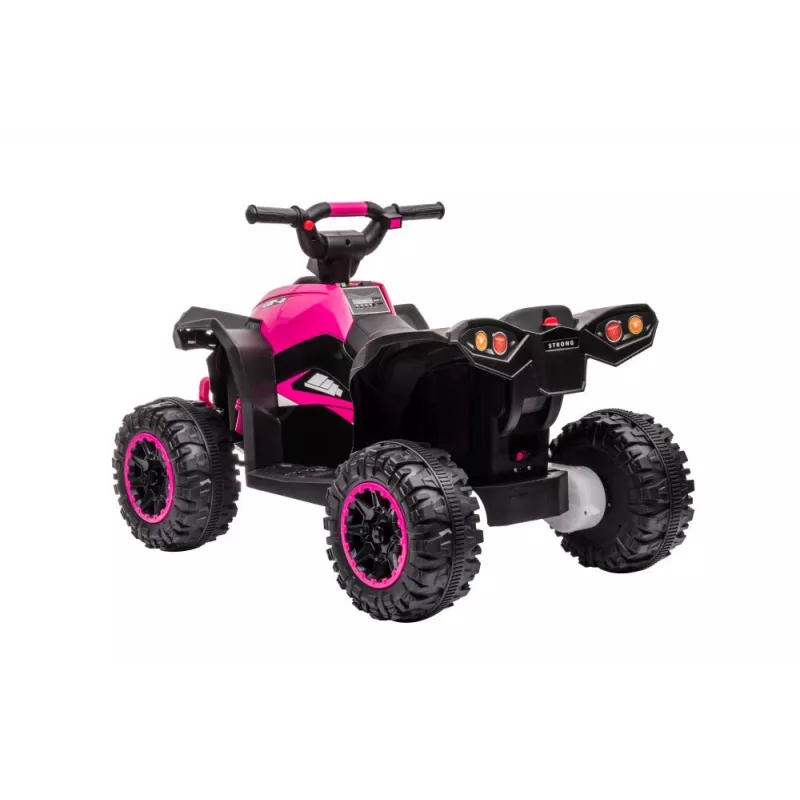 LEAN CARS elektriskais braucamais kvadracikls HL568 rozā – 12V 2x30W bērnu ATV ar mūziku, LED gaismām, 30 kg ietilpība