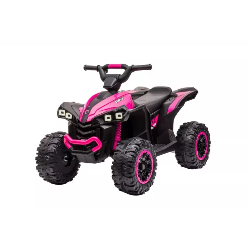 LEAN CARS elektriskais braucamais kvadracikls HL568 rozā – 12V 2x30W bērnu ATV ar mūziku, LED gaismām, 30 kg ietilpība
