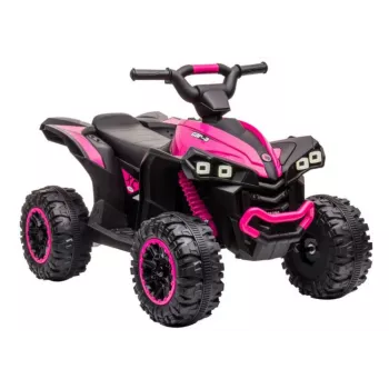 LEAN CARS elektriskais braucamais kvadracikls HL568 rozā – 12V 2x30W bērnu ATV ar mūziku, LED gaismām, 30 kg ietilpība