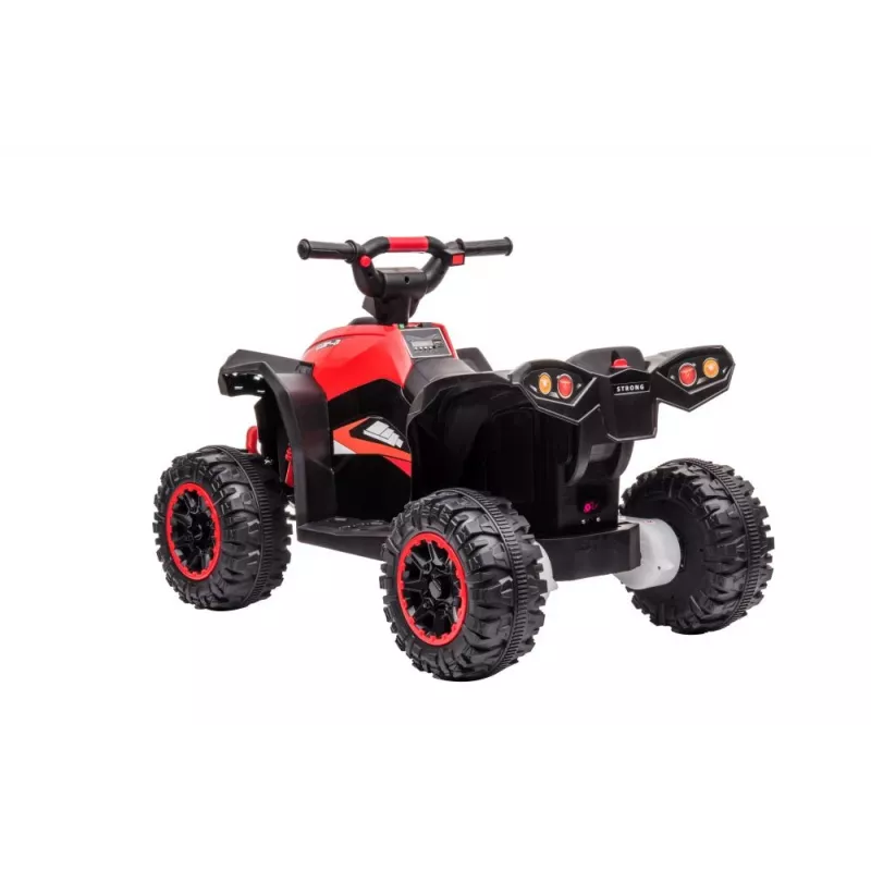 LEAN CARS Electric Ride-On Quad HL568 Red 6V Battery Powered Kids ATV ar LED gaismām un mūziku