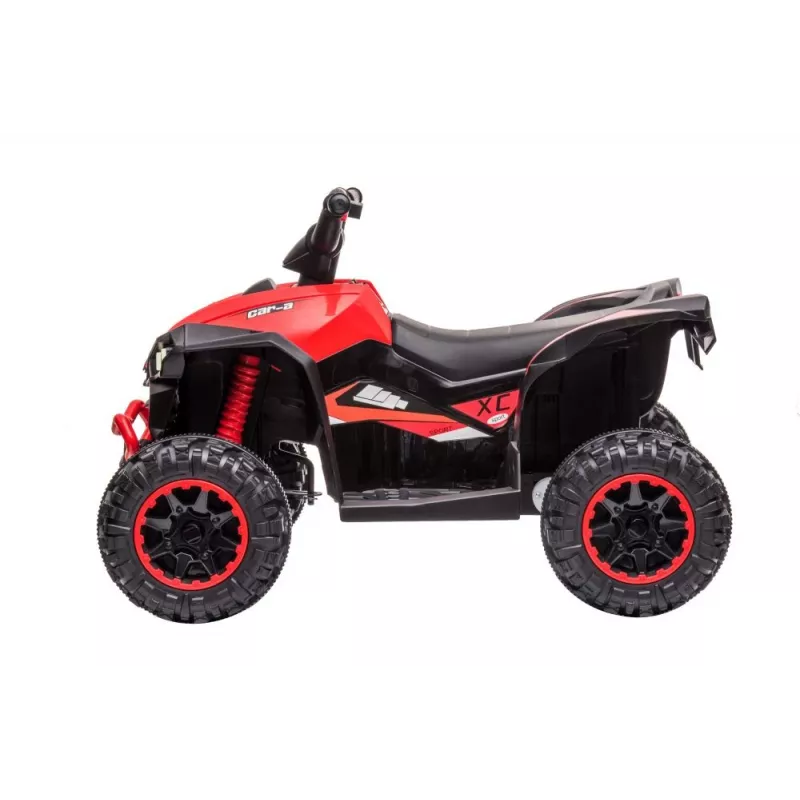 LEAN CARS Electric Ride-On Quad HL568 Red 6V Battery Powered Kids ATV ar LED gaismām un mūziku