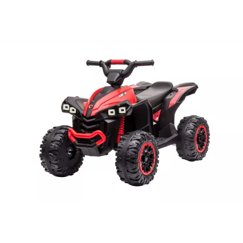 LEAN CARS Electric Ride-On Quad HL568 Red 6V Battery Powered Kids ATV ar LED gaismām un mūziku