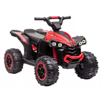 LEAN CARS Electric Ride-On Quad HL568 Red 6V Battery Powered Kids ATV ar LED gaismām un mūziku