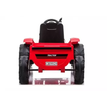 LEAN CARS Elektriskais braucamais traktors CH9959 Sarkans ar piekabi, LED gaismām, tālvadību un radio