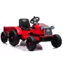 LEAN CARS Elektriskais braucamais traktors CH9959 Sarkans ar piekabi, LED gaismām, tālvadību un radio