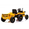 LEAN CARS Elektriskais braucamais traktors ar piekabi CH9959 LED gaismas radio dzeltens