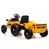 LEAN CARS Elektriskais braucamais traktors ar piekabi CH9959 LED gaismas radio dzeltens