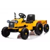 LEAN CARS Elektriskais braucamais traktors ar piekabi CH9959 LED gaismas radio dzeltens