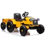 LEAN CARS Elektriskais braucamais traktors ar piekabi CH9959 LED gaismas radio dzeltens
