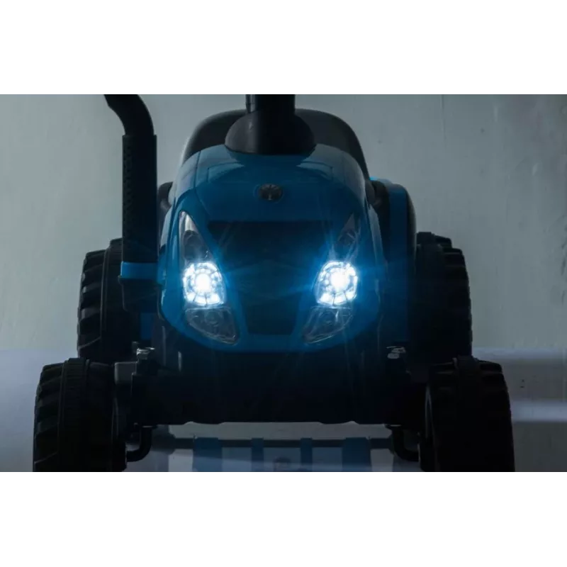 LEAN CARS elektriskais traktors ar piekabi A009 zils - 12V braucamais, 2x35W, tālvadība