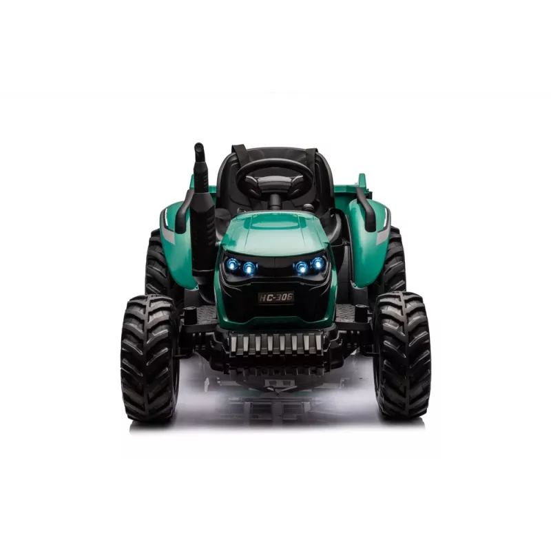 LEAN CARS HC-306 Ar akumulatoru darbināms traktors ar piekabi tumši zaļš 24V