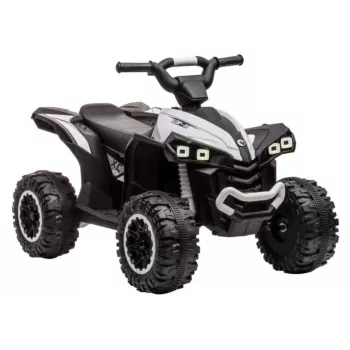 LEAN CARS HL568 balts bērnu elektriskais kvadracikls – 12V 2x35W, EVA riteņi, LED gaismas, MP3/USB/AUX (modelis 13558)