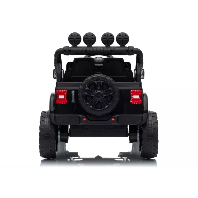 LEAN CARS Jeep Rubicon DK-JWR558 24V ar akumulatoru darbināms bērnu braucamais, melns