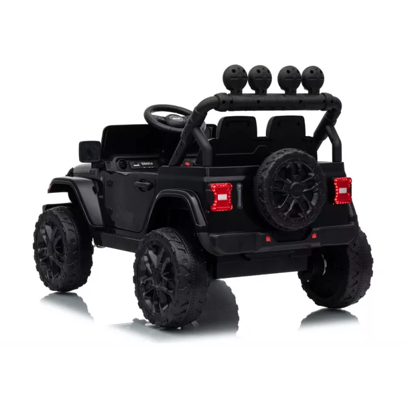 LEAN CARS Jeep Rubicon DK-JWR558 24V ar akumulatoru darbināms bērnu braucamais, melns