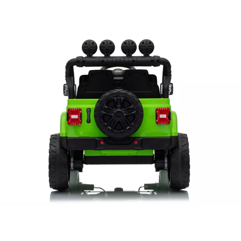 LEAN CARS Jeep Rubicon DK-JWR558 24V zaļš ar akumulatoru darbināms braucamais transportlīdzeklis
