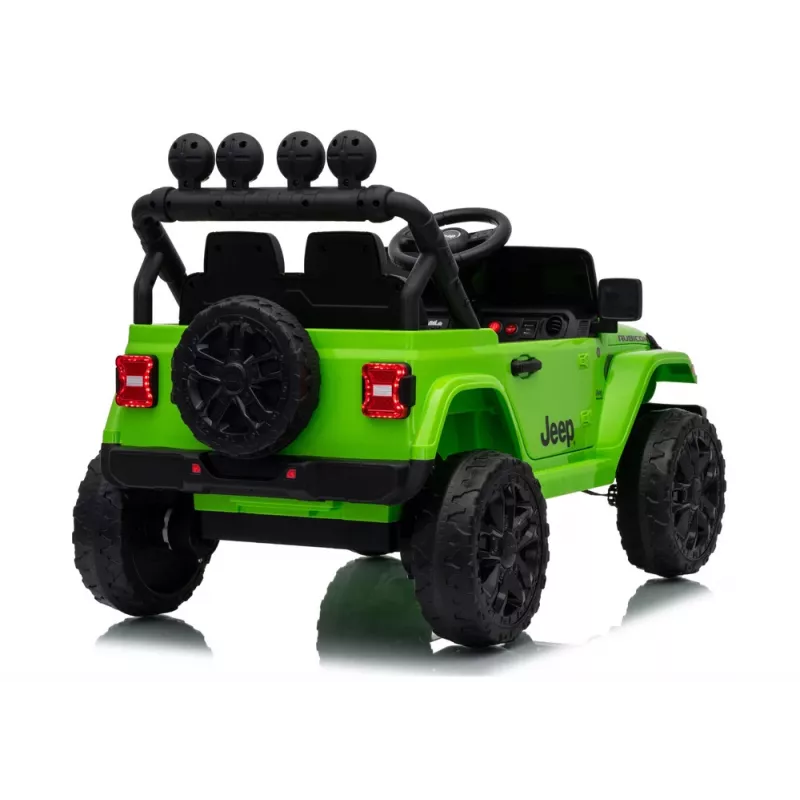 LEAN CARS Jeep Rubicon DK-JWR558 24V zaļš ar akumulatoru darbināms braucamais transportlīdzeklis