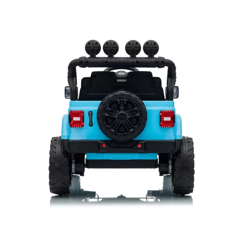 LEAN CARS Jeep Rubicon DK-JWR558 24V gaiši zils ar akumulatoru darbināms braucamrīks ar vecāku tālvadību