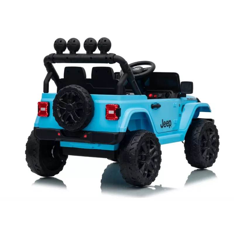 LEAN CARS Jeep Rubicon DK-JWR558 24V gaiši zils ar akumulatoru darbināms braucamrīks ar vecāku tālvadību