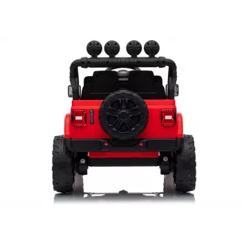LEAN CARS Jeep Rubicon DK-JWR558 24V sarkans ar akumulatoru darbināms transportlīdzeklis