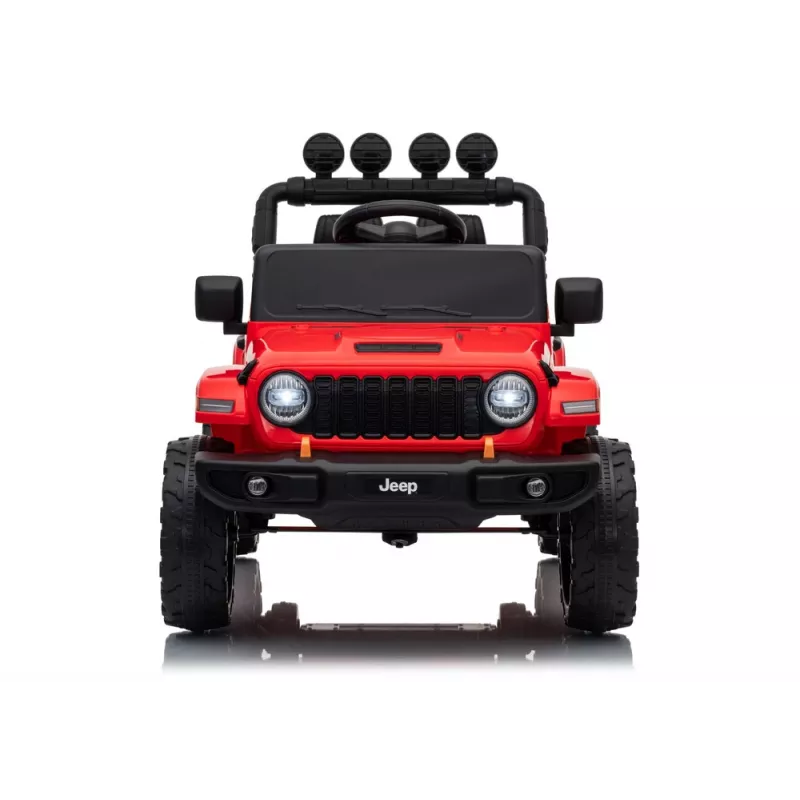 LEAN CARS Jeep Rubicon DK-JWR558 24V sarkans ar akumulatoru darbināms transportlīdzeklis