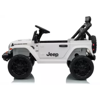 LEAN CARS Jeep Rubicon DK-JWR558 24V balts ar akumulatoru darbināms braucamais bērniem