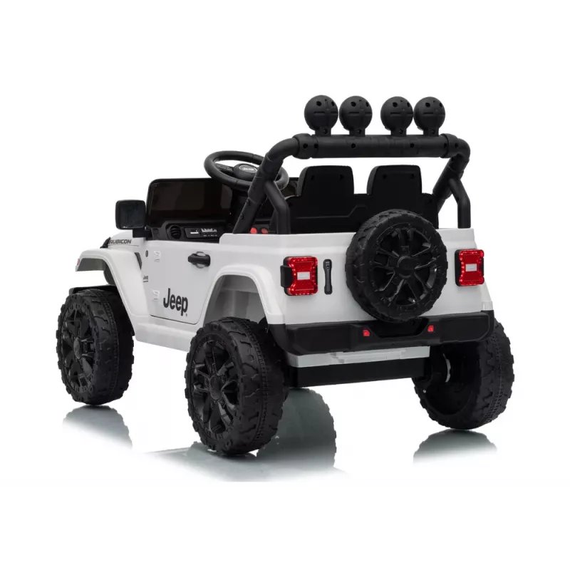 LEAN CARS Jeep Rubicon DK-JWR558 24V balts ar akumulatoru darbināms braucamais bērniem