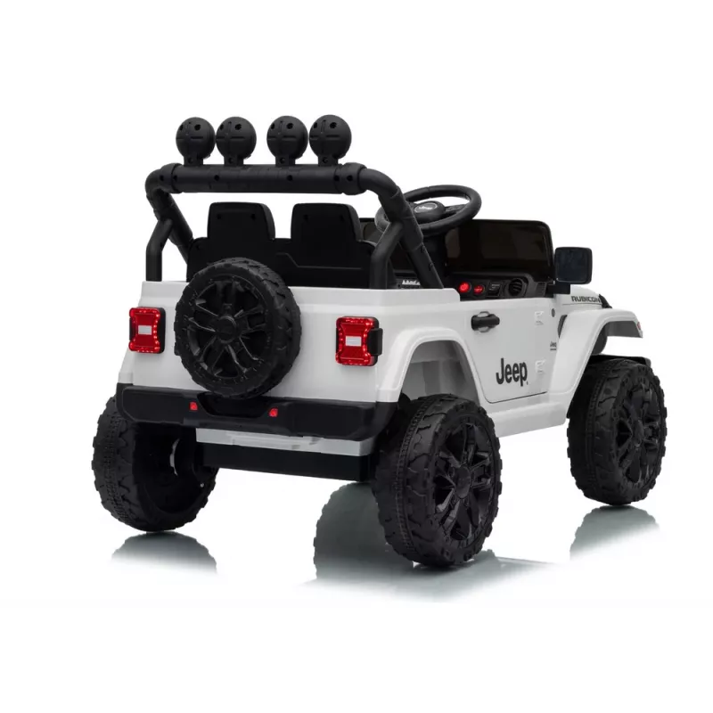 LEAN CARS Jeep Rubicon DK-JWR558 24V balts ar akumulatoru darbināms braucamais bērniem